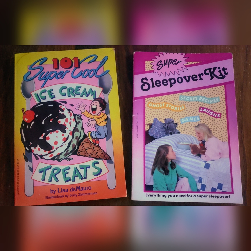 Vintage 1980s Books, Super Sleepover Kit and 101 Super Cool Ice Cream Treats